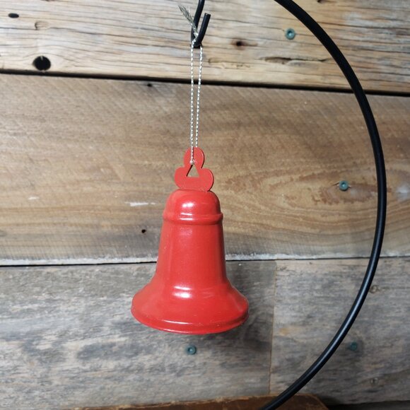 Vintage Bell Ornaments Bundle of 2 - Red Metal - Jingle - Christmas Bells - Picture 2 of 9